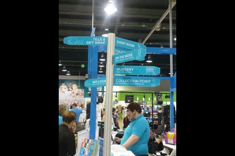 Striking signage throughout help to break the store space into manageable chunks